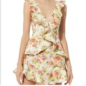 Zimmermann | Dresses | Zimmermann White Golden Flutter Dress Floral Print  Linen Ruffles | Poshmark